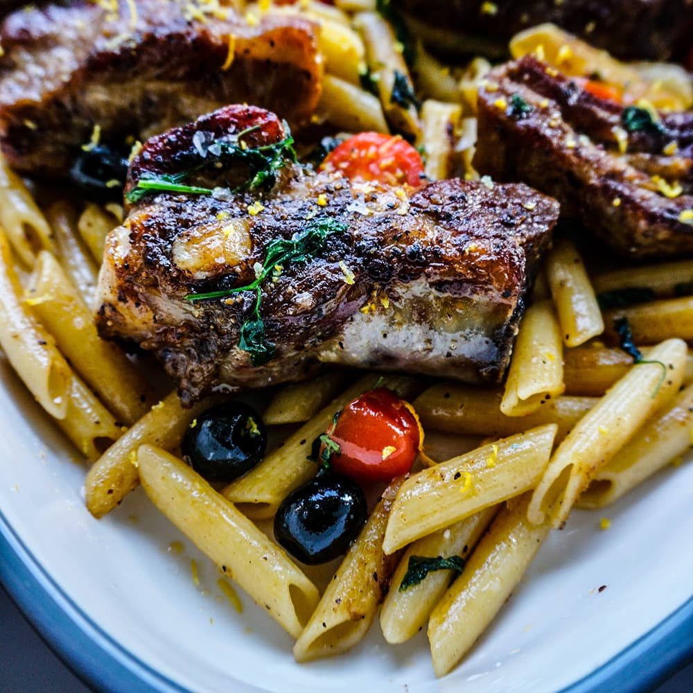 fokhagymás sertés oldalas penne tésztával grill recept