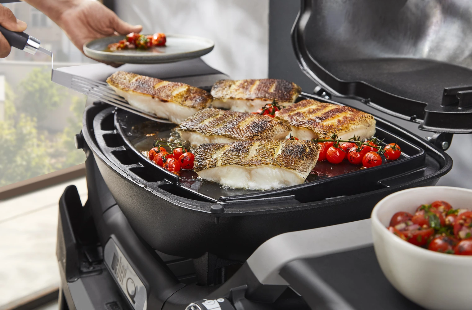 Porcelánzománcozott öntöttvas plancha lap, Q1000N gázgrillekhez
